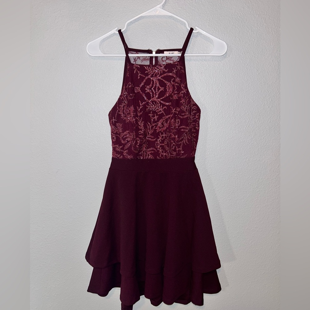 mi ami maroon mini dress